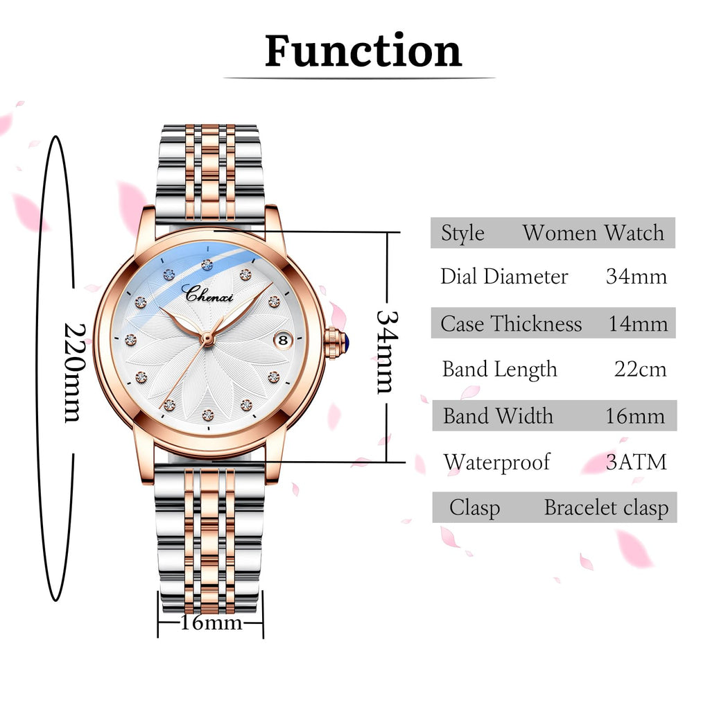 FORSINING Women's Rose-Gold Automatic Skeleton Watch