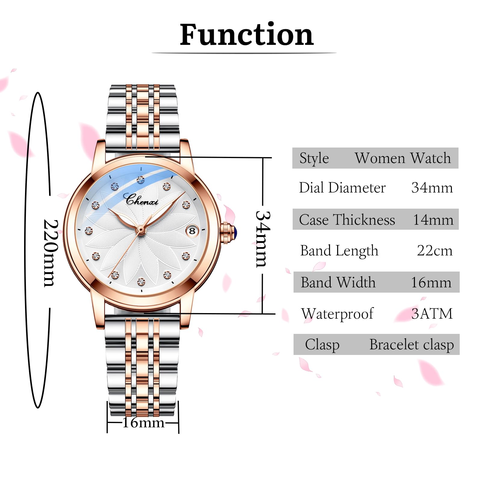 FORSINING Women's Rose-Gold Automatic Skeleton Watch
