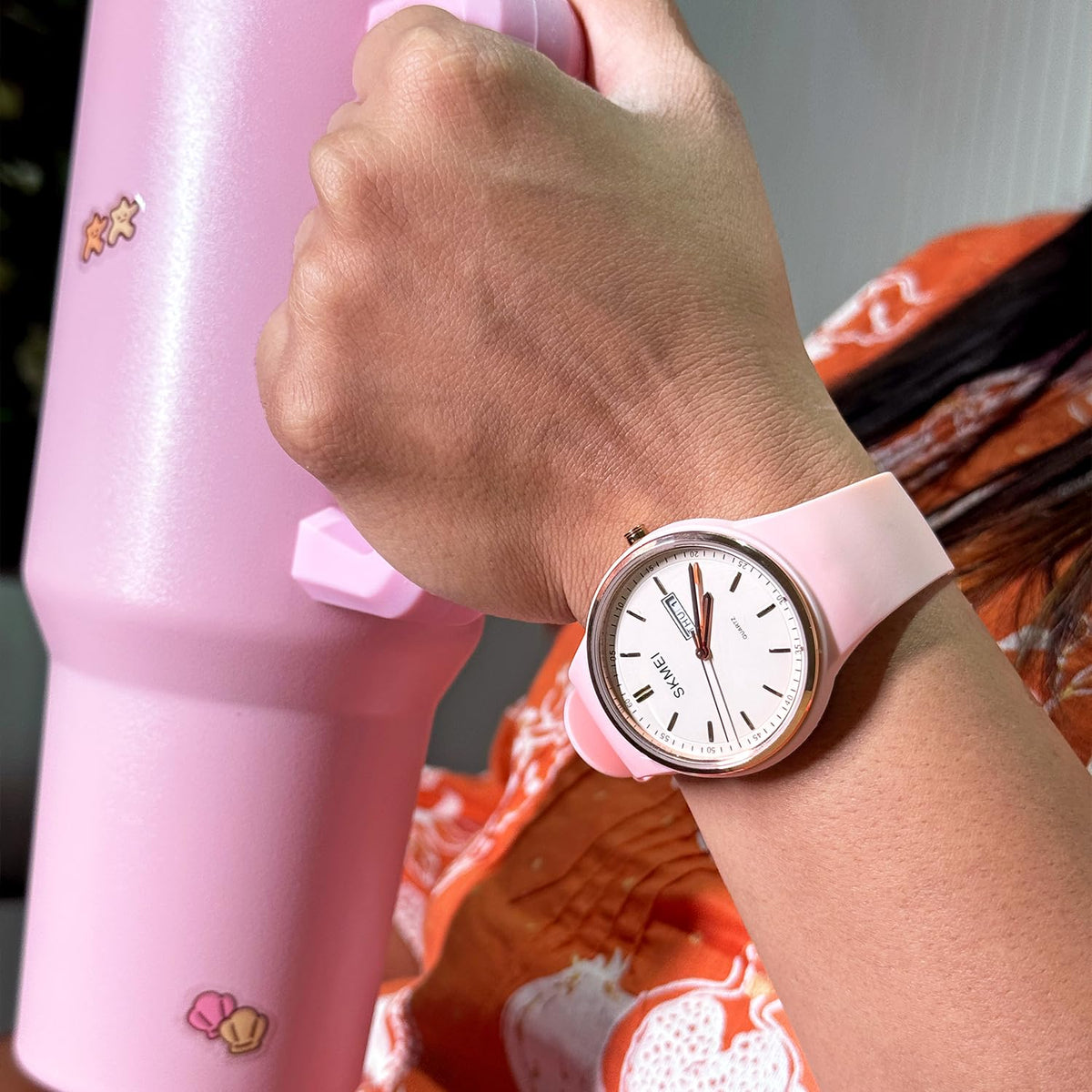SKMEI Women's Japanese Quartz Sports Watch – Silicone Strap