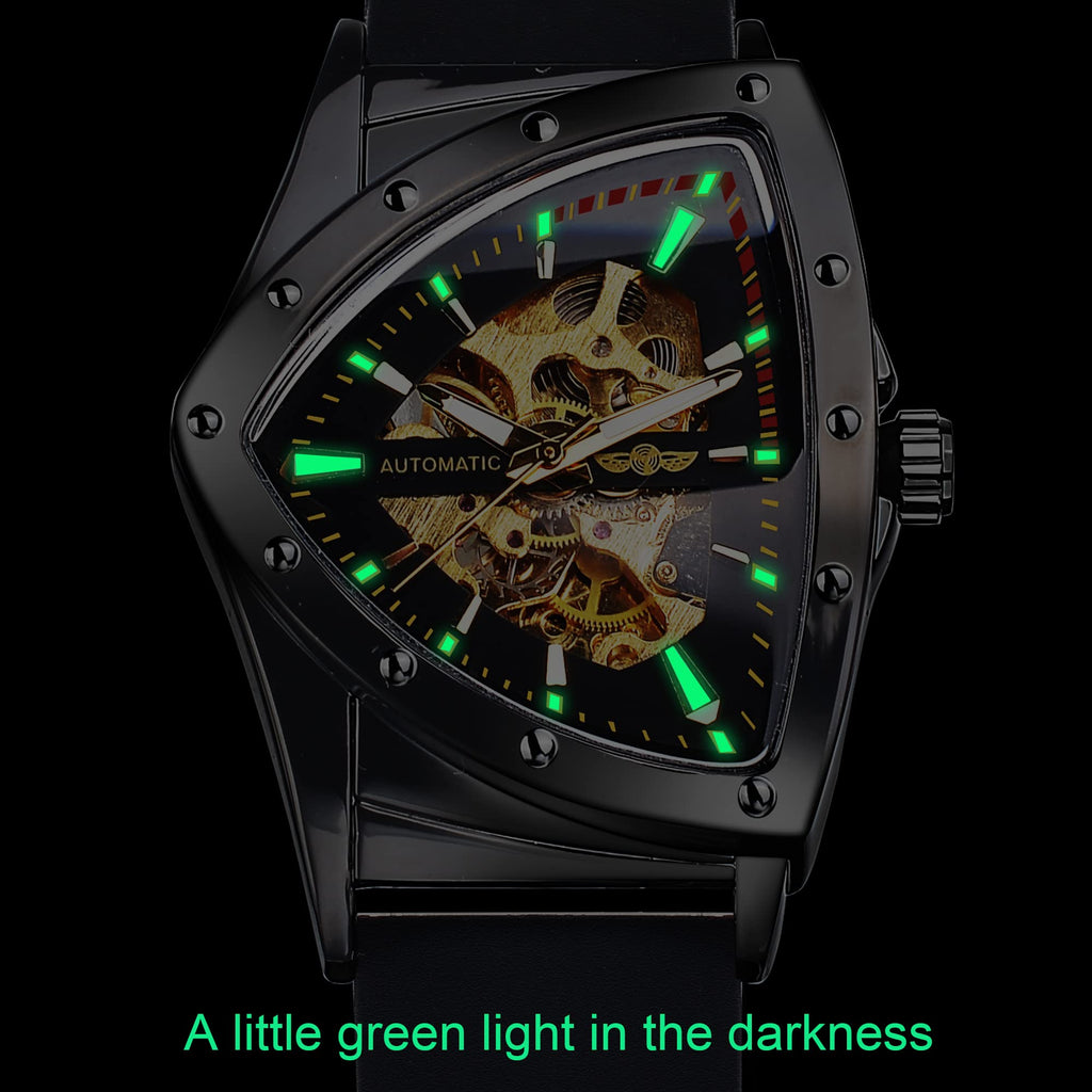 FORSINING Men's Automatic Skeleton Watch – Triangular Dial