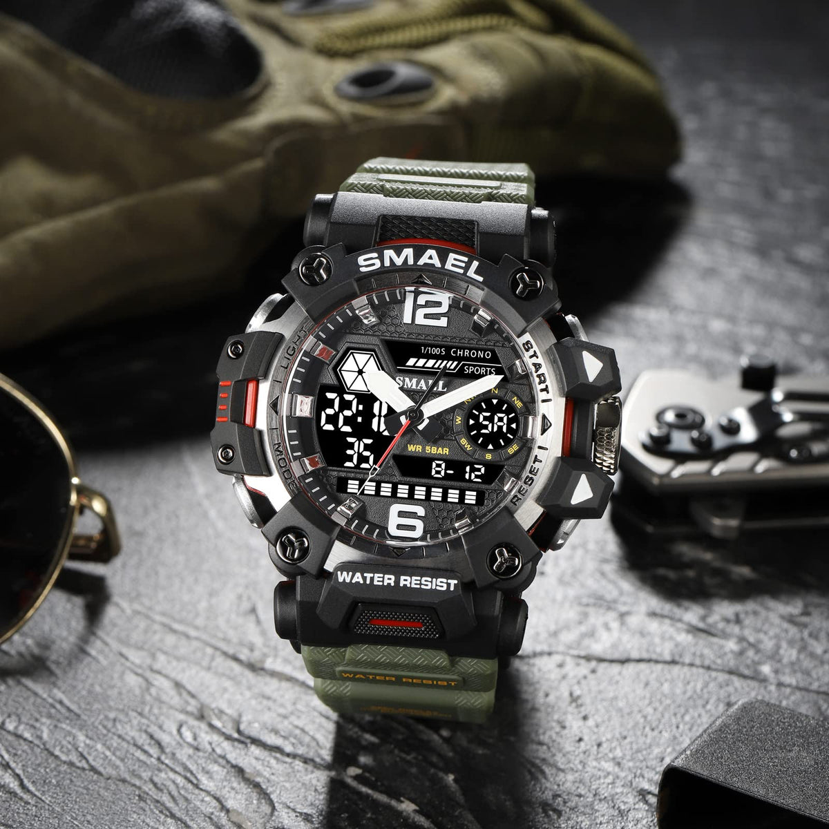 SMAEL Men's Analogue-Digital Military Sports Watch