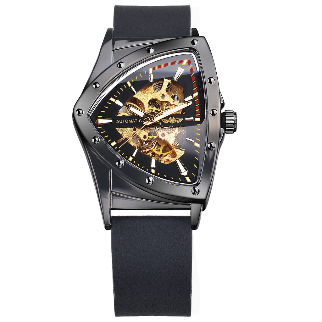 FORSINING Men's Automatic Skeleton Watch – Triangular Dial