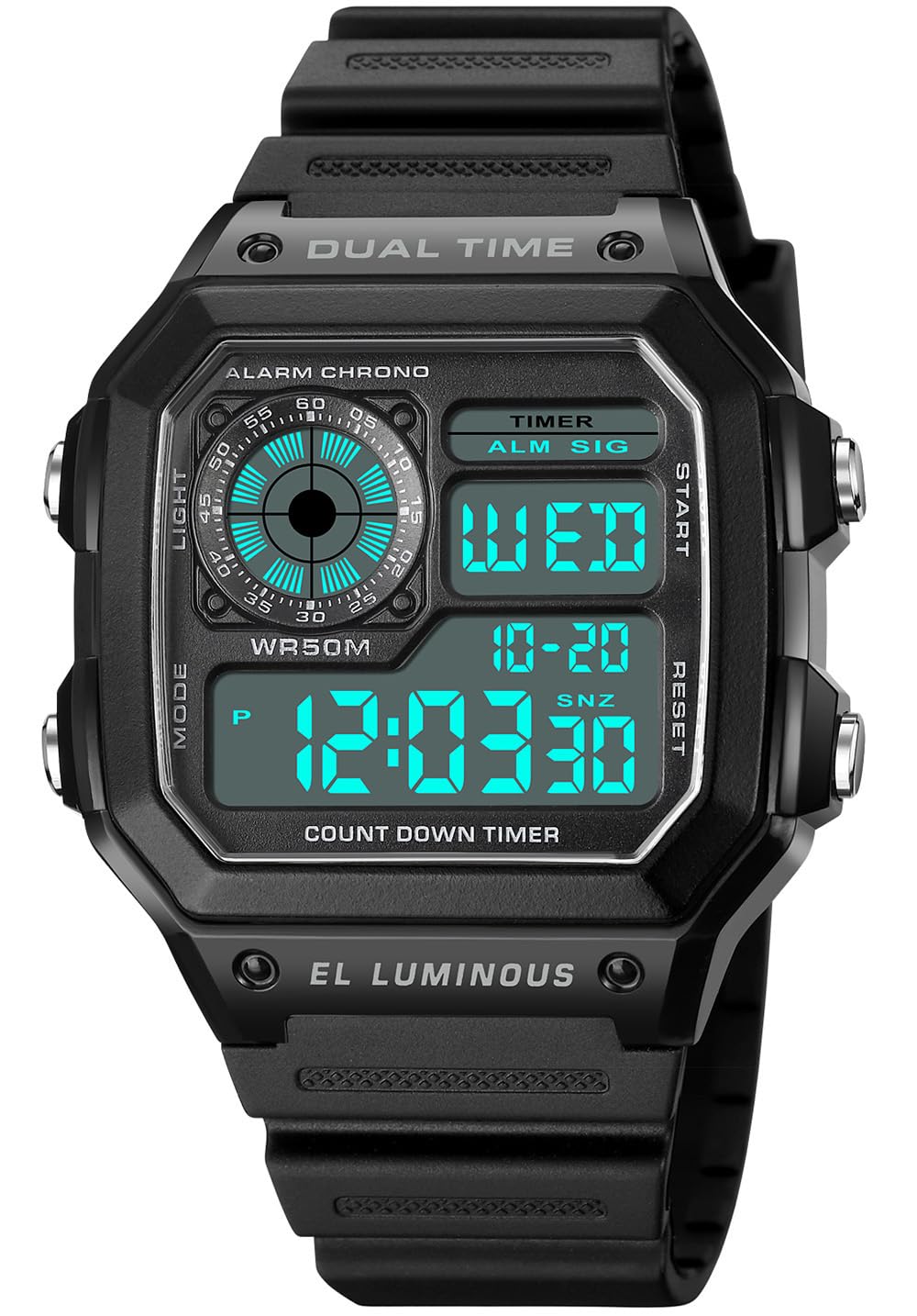 SKMEI Mens Digital Sports Watch – Dual Time