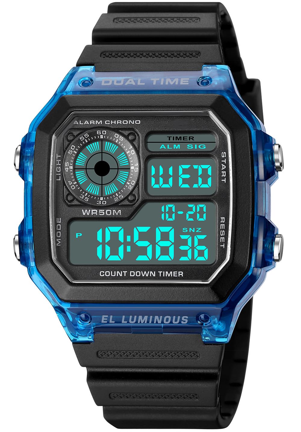 SKMEI Mens Digital Sports Watch – Dual Time