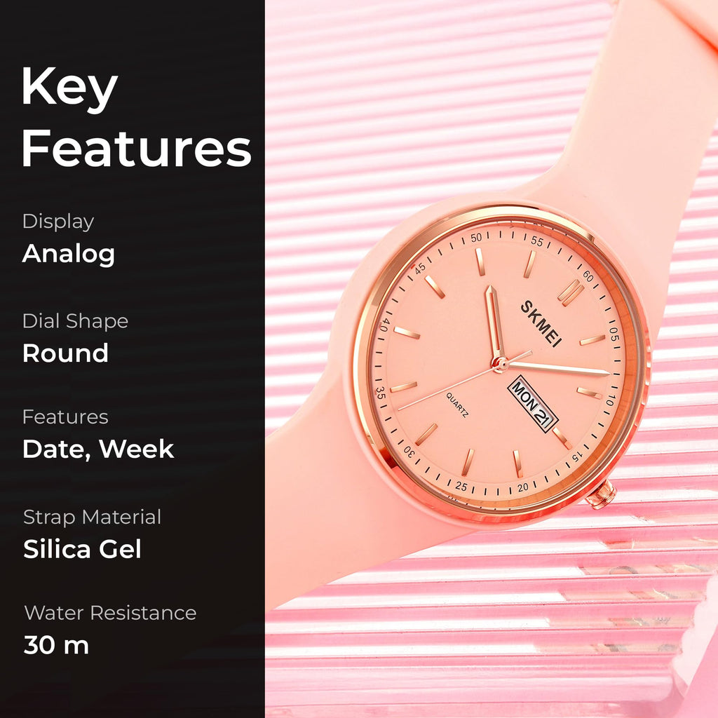 SKMEI Women's Japanese Quartz Sports Watch – Silicone Strap