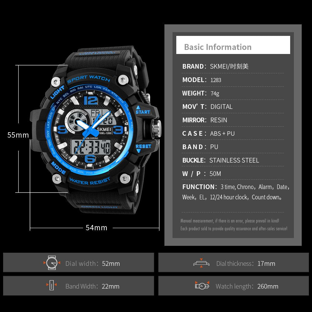 SKMEI Men's Chronogrpah Analogue-Digital Sports Watch