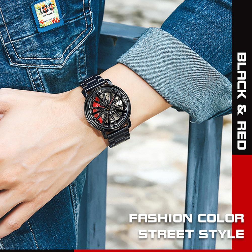 SKMEI Men's 3D Spinning Car-Wheel Quartz Watch