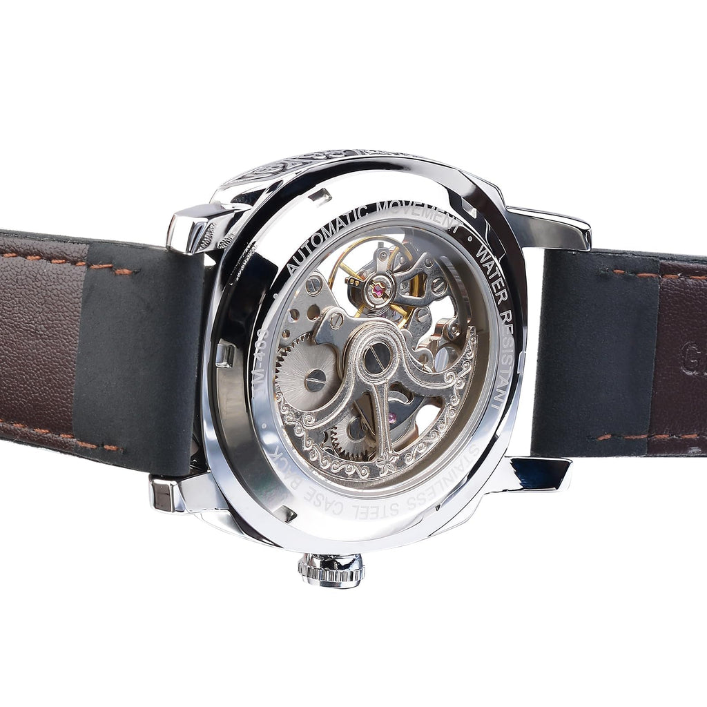 FORSINING Men's Automatic Skeleton Watch – Square Case