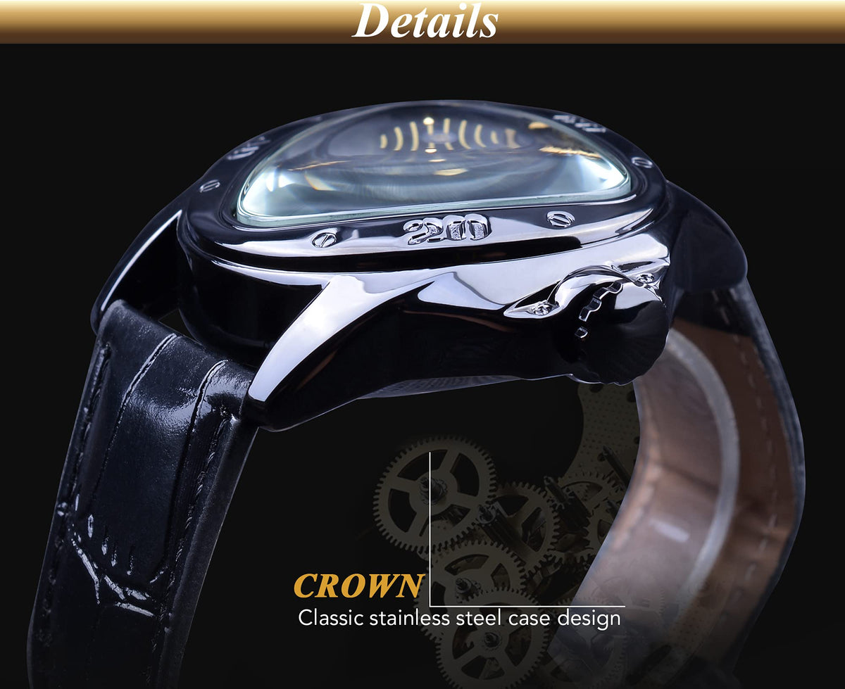 WINNER Men's Automatic Skeleton Watch – Triangular Racing Dial