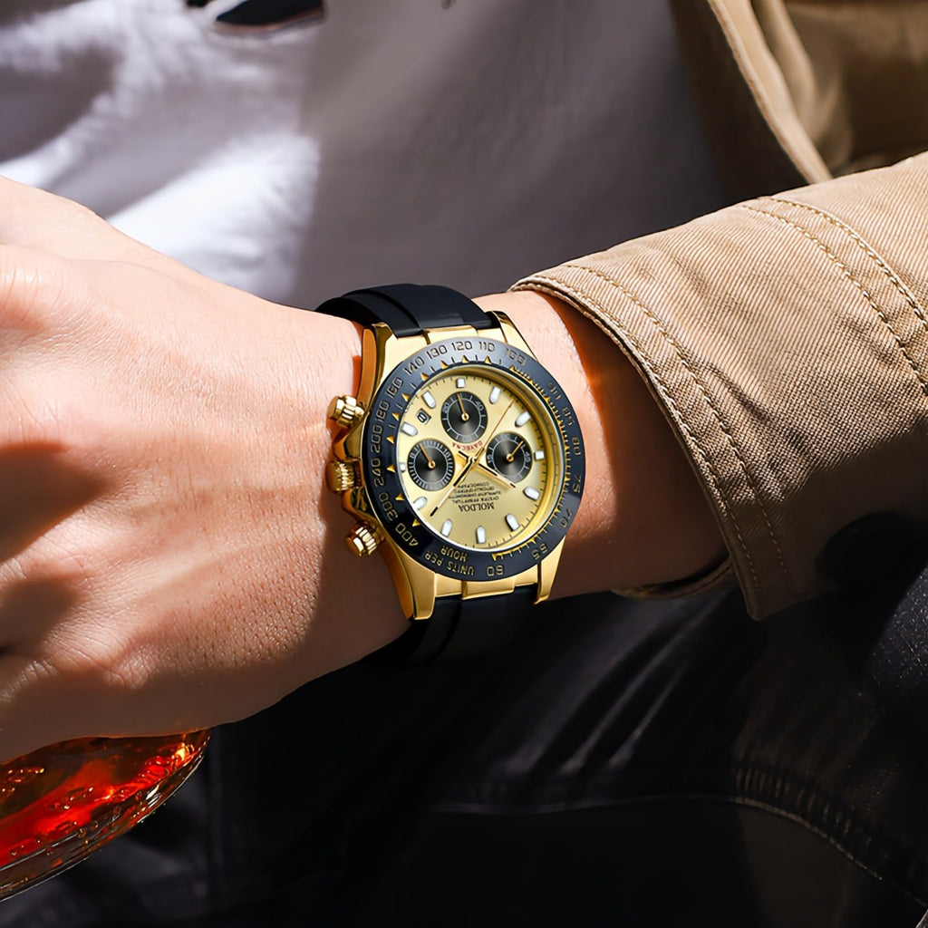 Moldoa Men's Japanese Quartz Chronograph Watch – Panda Dial