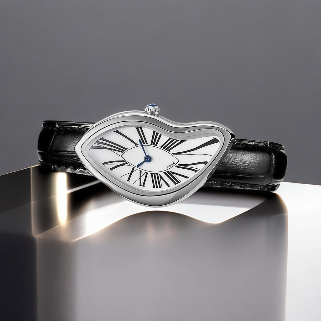 Men's Melting Dial Quartz Watch - Leather Strap