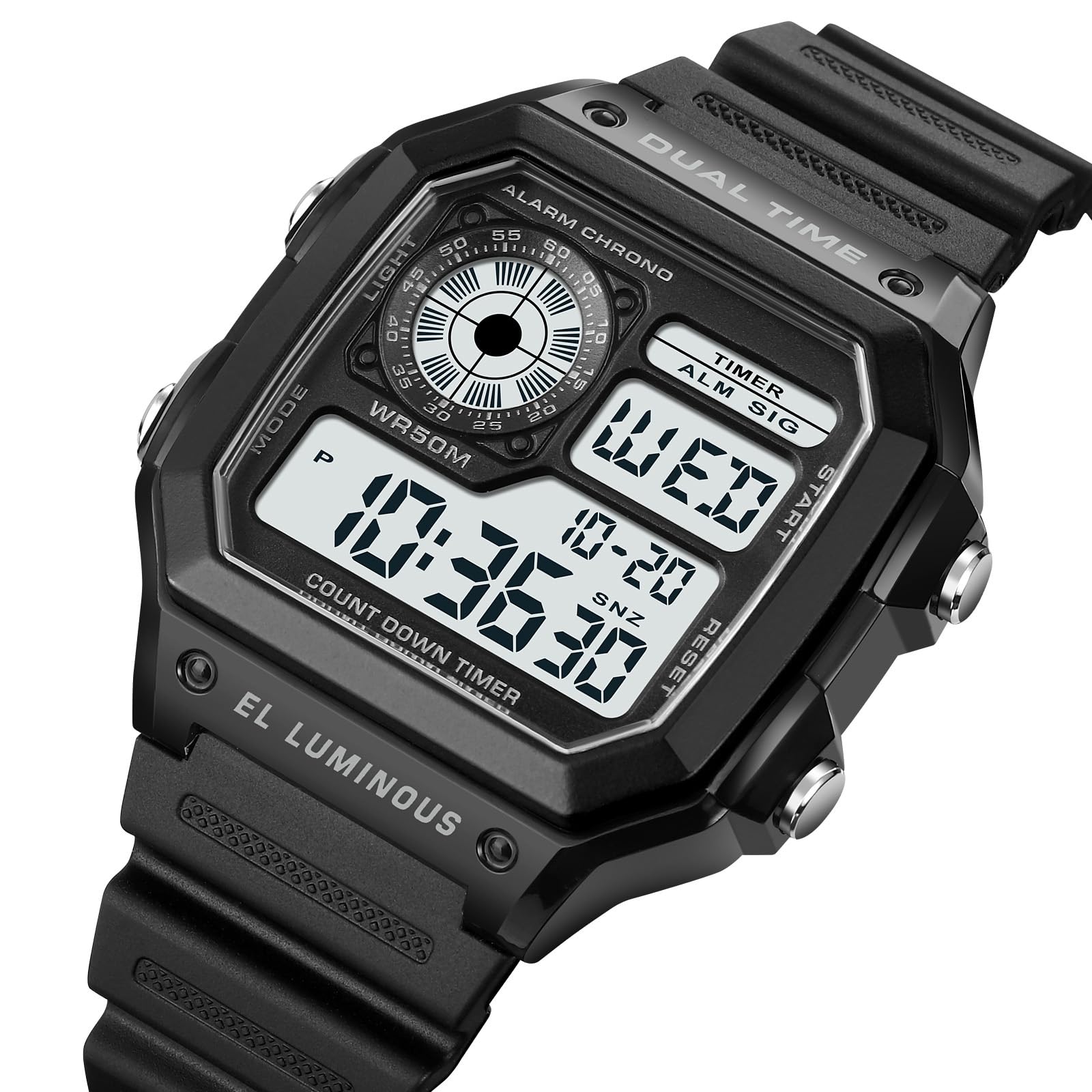 SKMEI Mens Digital Sports Watch – Dual Time