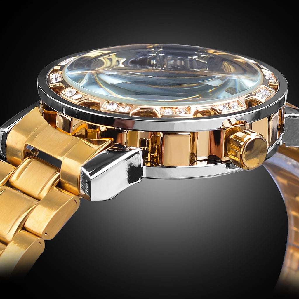 FORSINING Men's Manual-Wind Skeleton Watch – Floral Dial