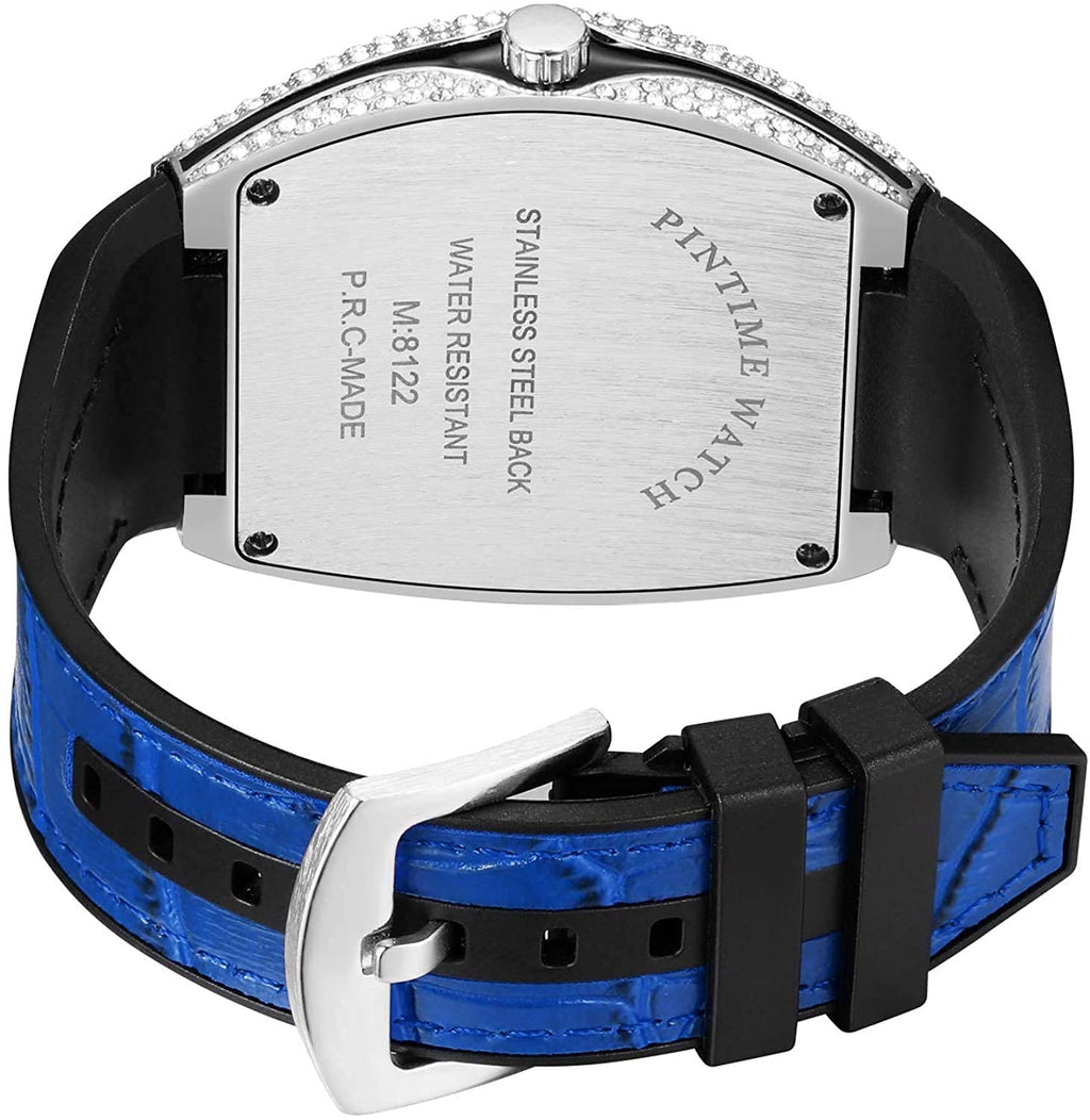 FANMIS Men's Rectangular Quartz Watch – Rhinestone Case