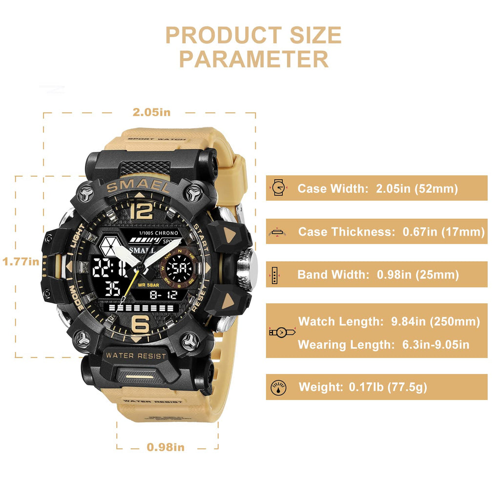SMAEL Men's Analogue-Digital Military Sports Watch