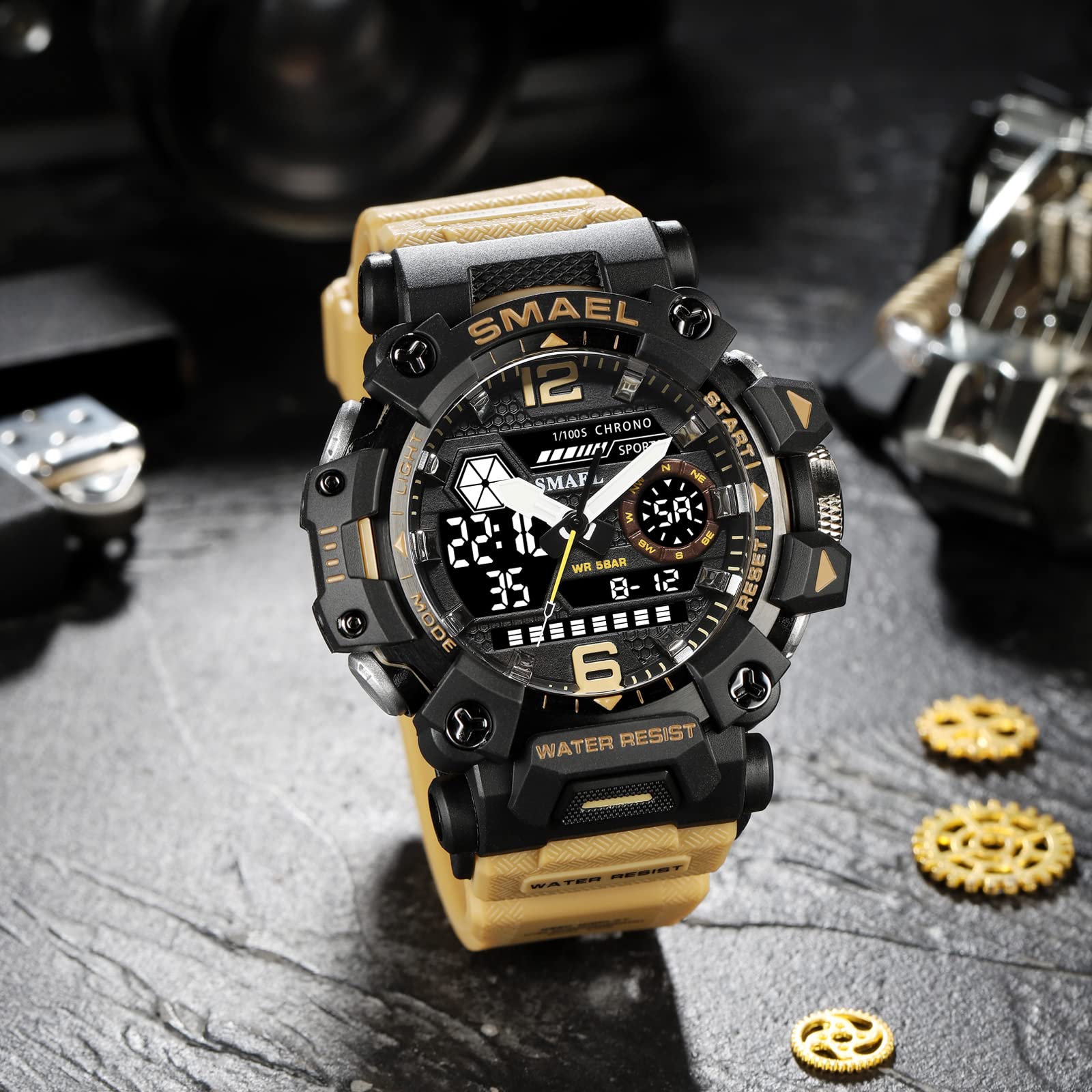 SMAEL Men's Analogue-Digital Military Sports Watch