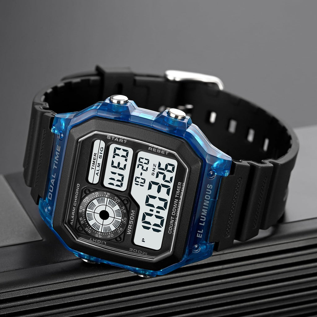 SKMEI Mens Digital Sports Watch – Dual Time