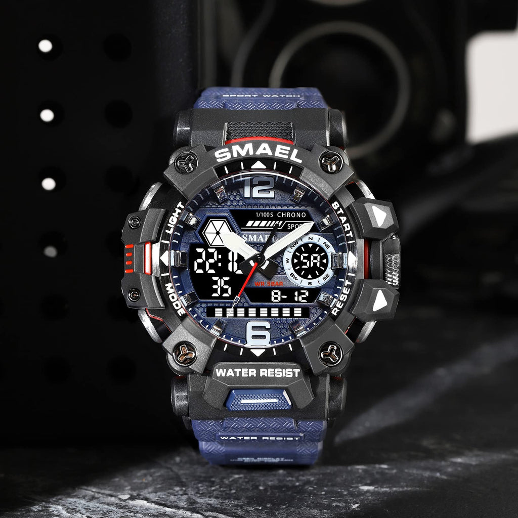 SMAEL Men's Analogue-Digital Military Sports Watch