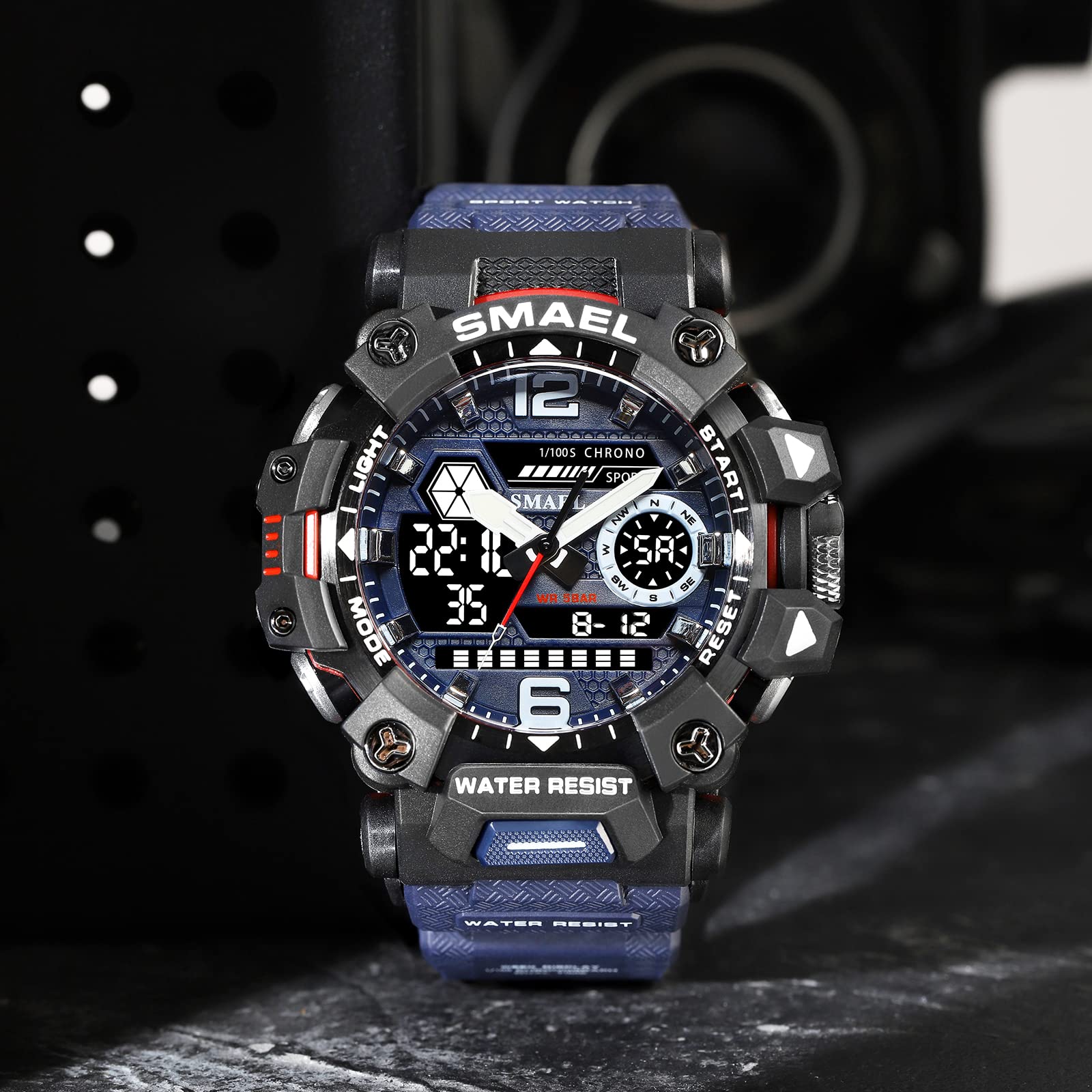 SMAEL Men's Analogue-Digital Military Sports Watch
