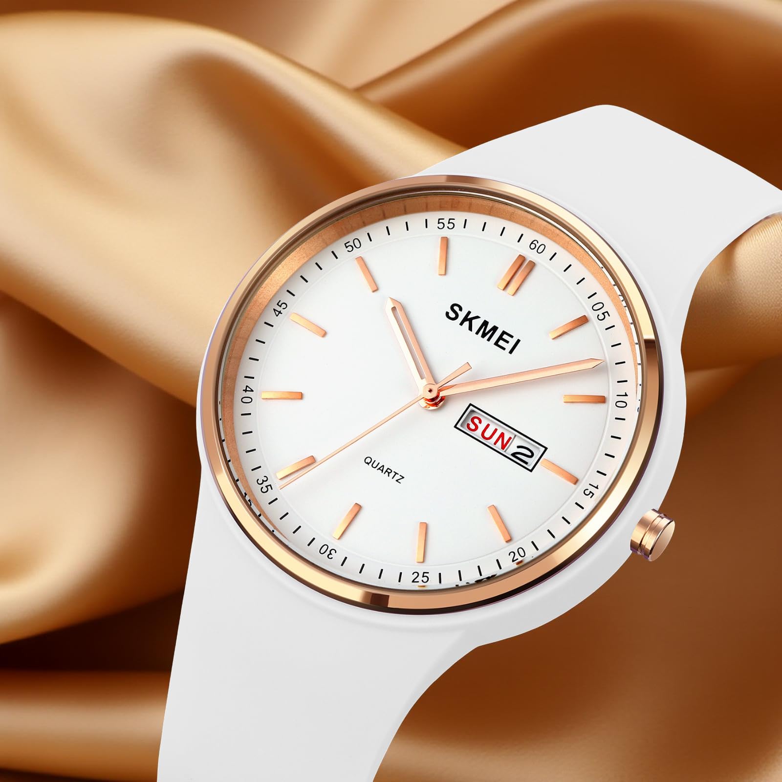 SKMEI Women's Japanese Quartz Sports Watch – Silicone Strap