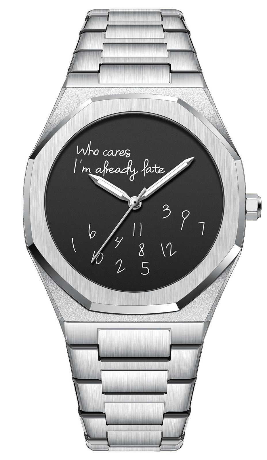 Men's Octagonal Quartz Watch - Humorous Dial