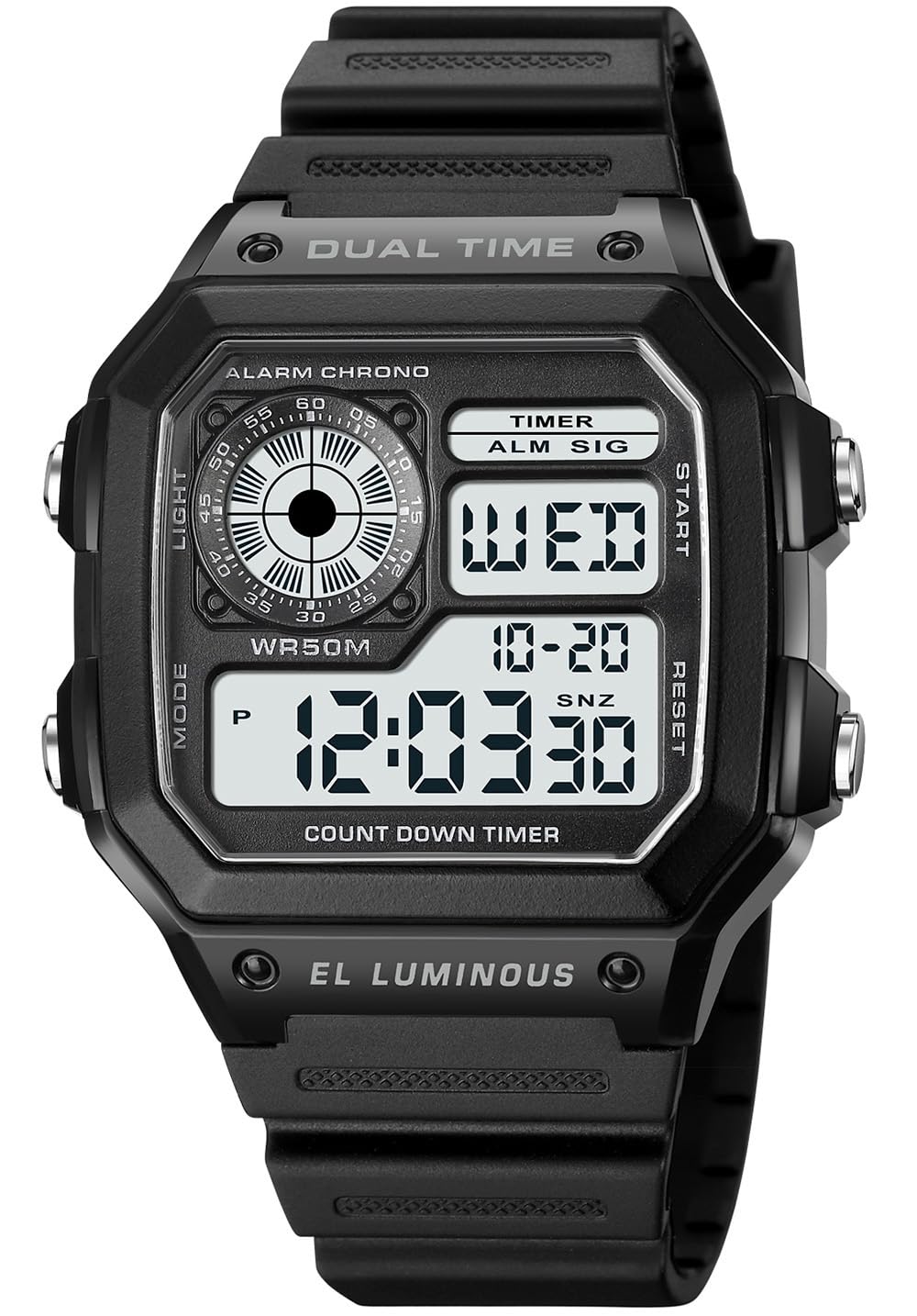 SKMEI Mens Digital Sports Watch – Dual Time