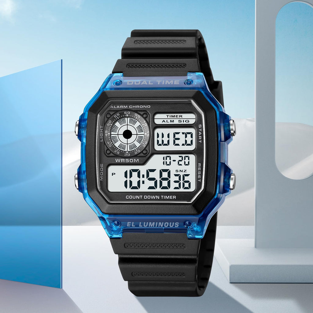 SKMEI Mens Digital Sports Watch – Dual Time