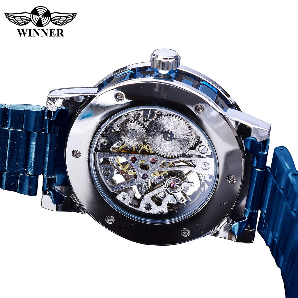 FORSINING Men's Manual-Wind Skeleton Watch – Floral Dial