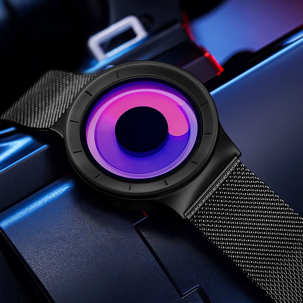 Men's Digital Quartz Watch – Stainless Steel Mesh Bracelet