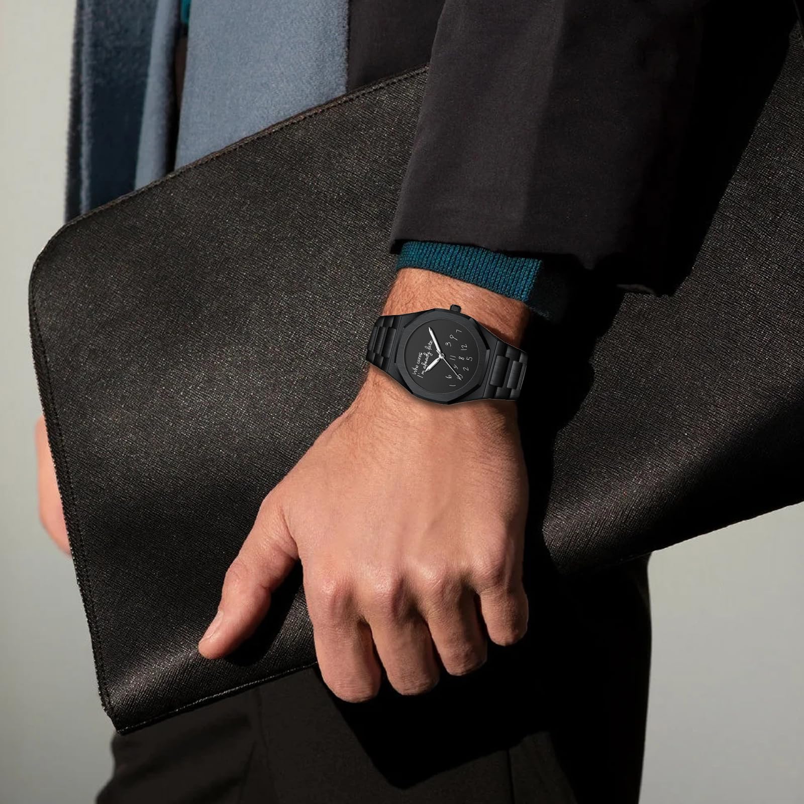 Men's Octagonal Quartz Watch - Humorous Dial