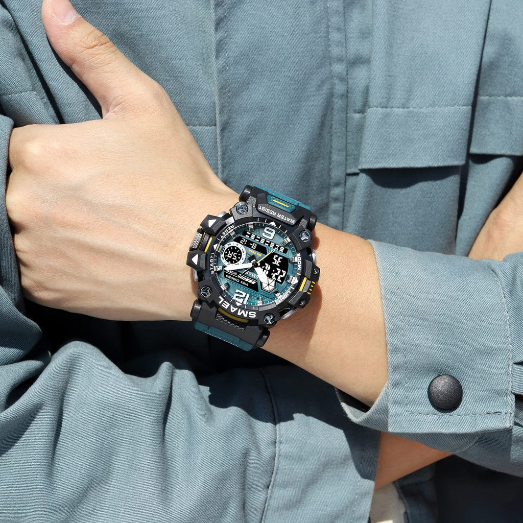SMAEL Men's Analogue-Digital Military Sports Watch