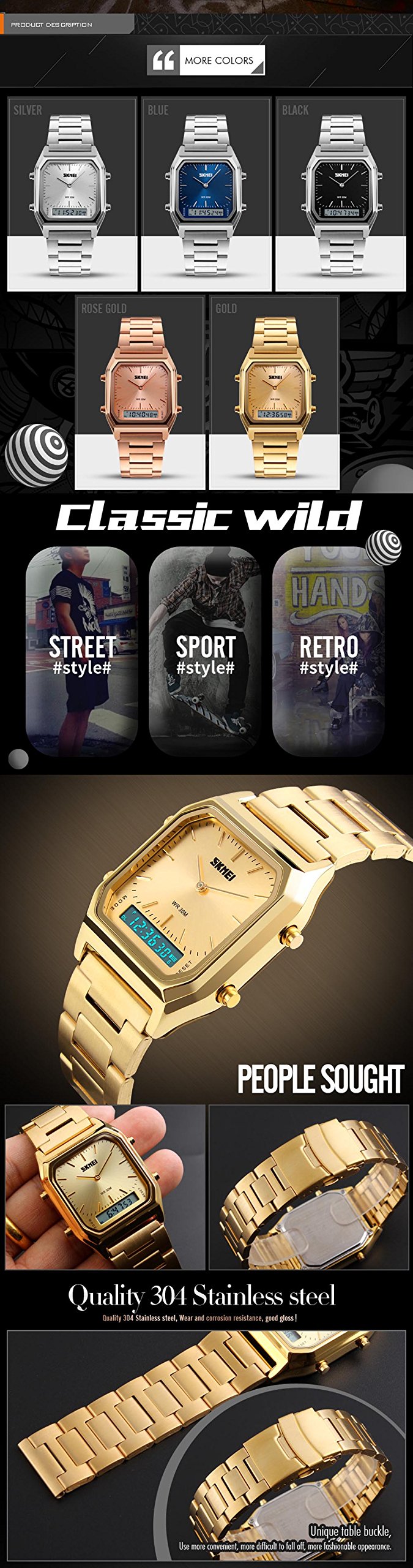 SKMEI Unisex Analogue-Digital Sports Watch