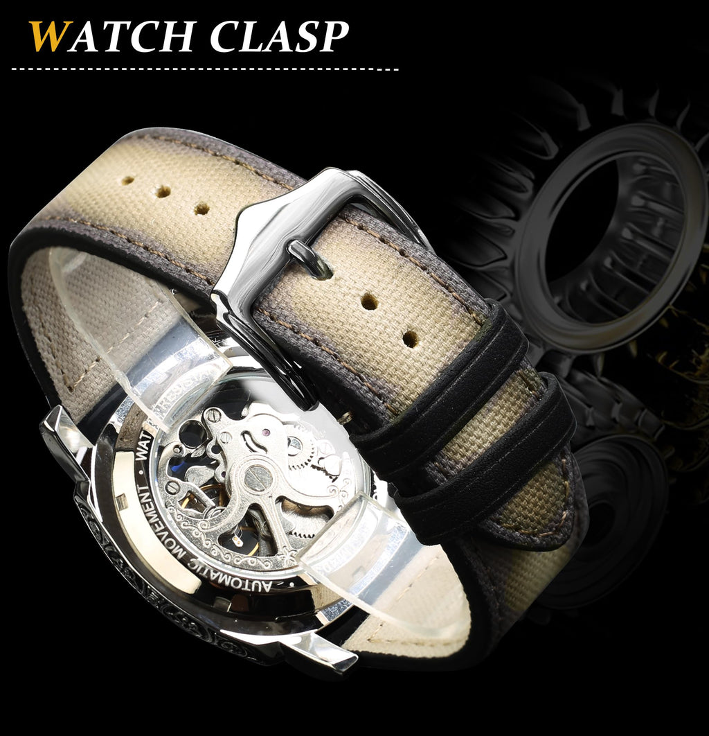 FORSINING Men's Automatic Skeleton Watch – Square Case