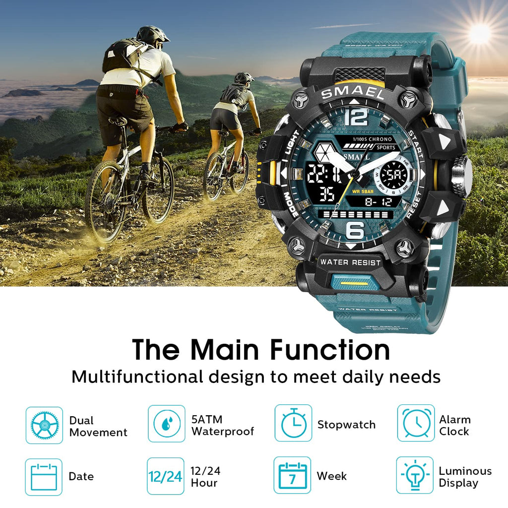 SMAEL Men's Analogue-Digital Military Sports Watch