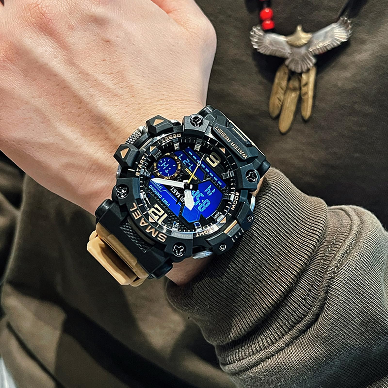 SMAEL Men's Analogue-Digital Military Sports Watch