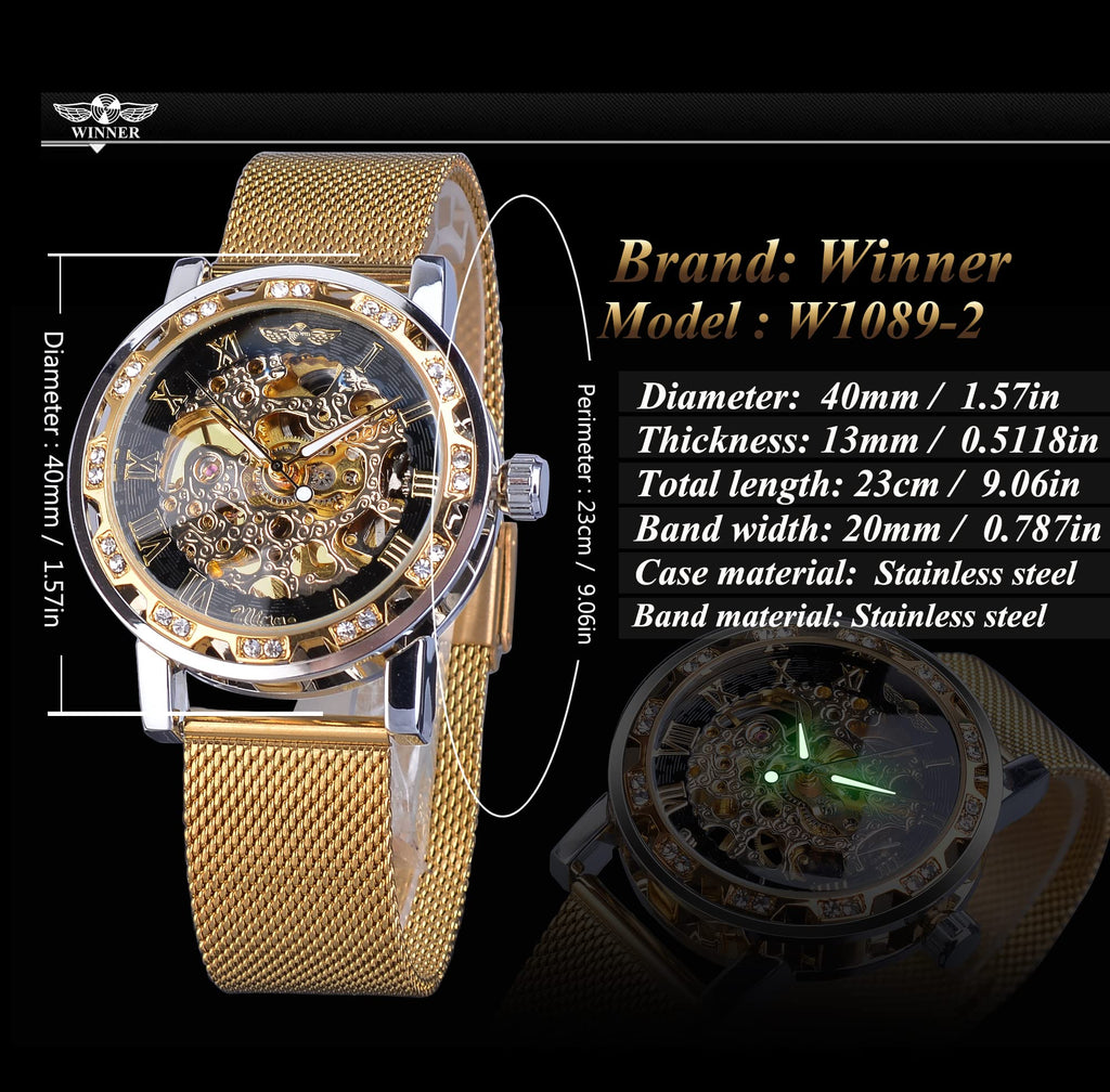 FORSINING Men's Manual-Wind Skeleton Watch – Floral Dial