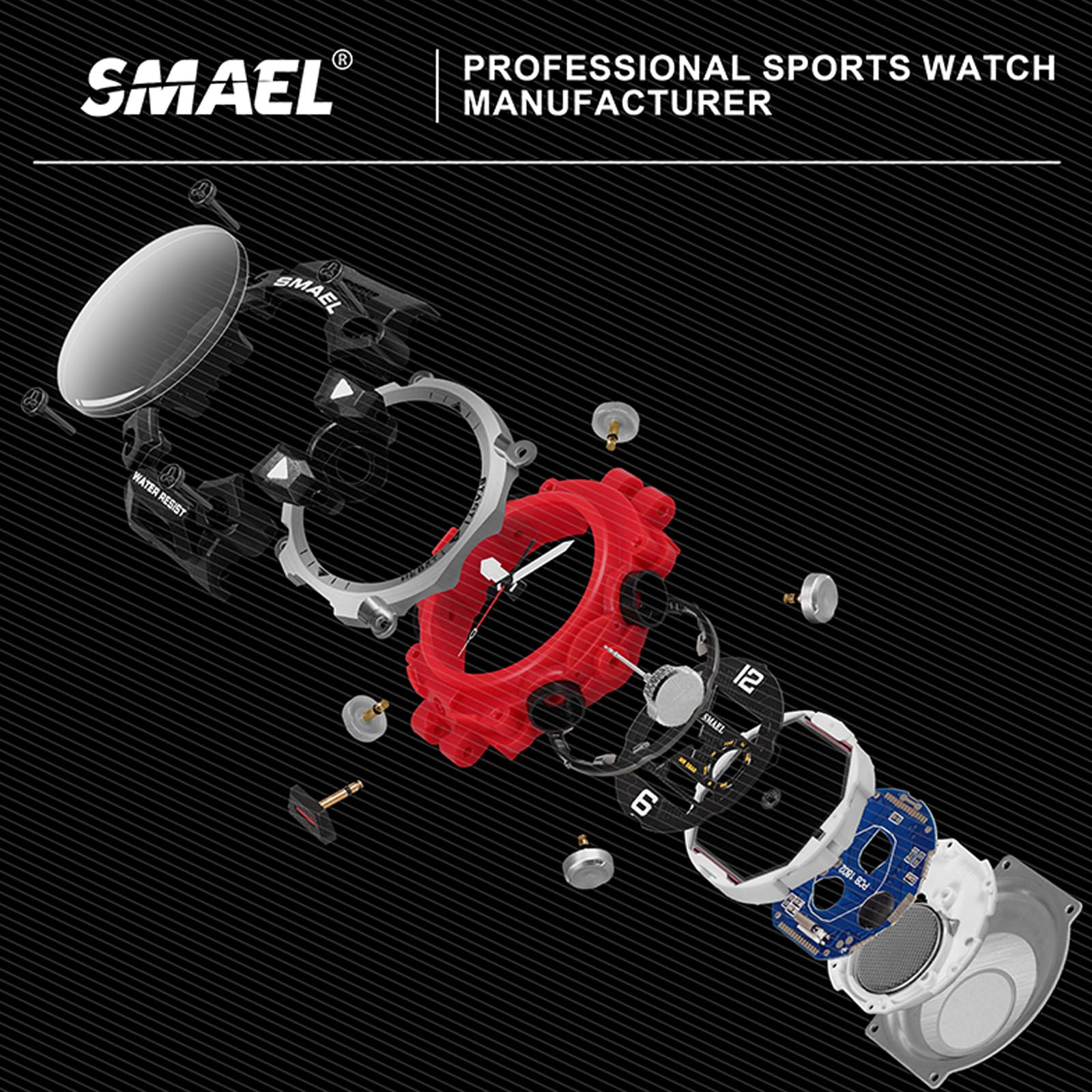 SMAEL Men's Analogue-Digital Military Sports Watch