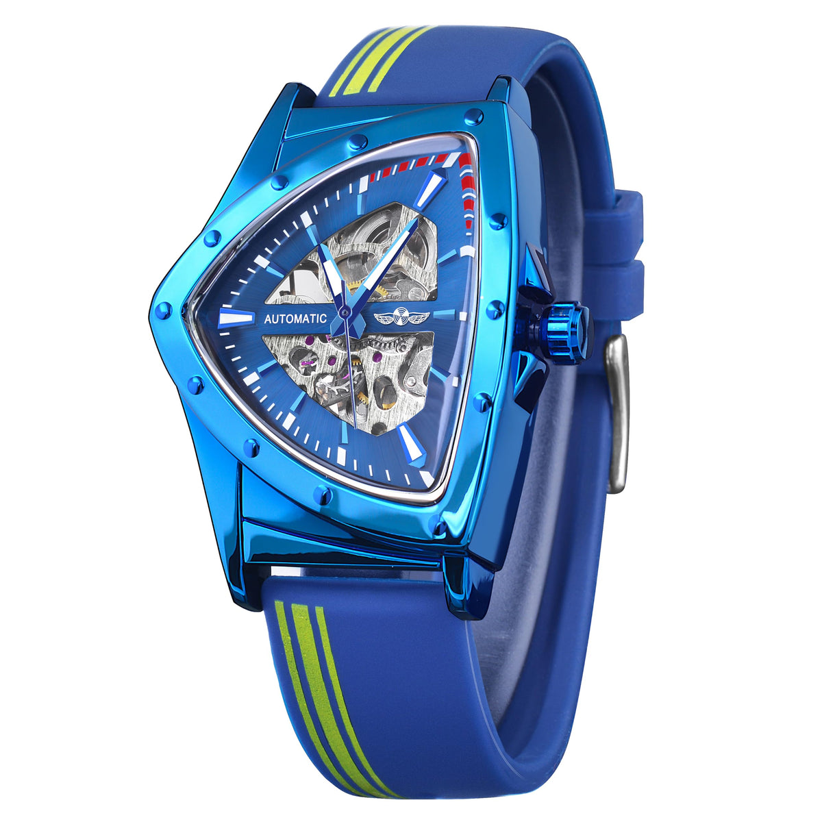 FORSINING Men's Automatic Skeleton Watch – Triangular Dial
