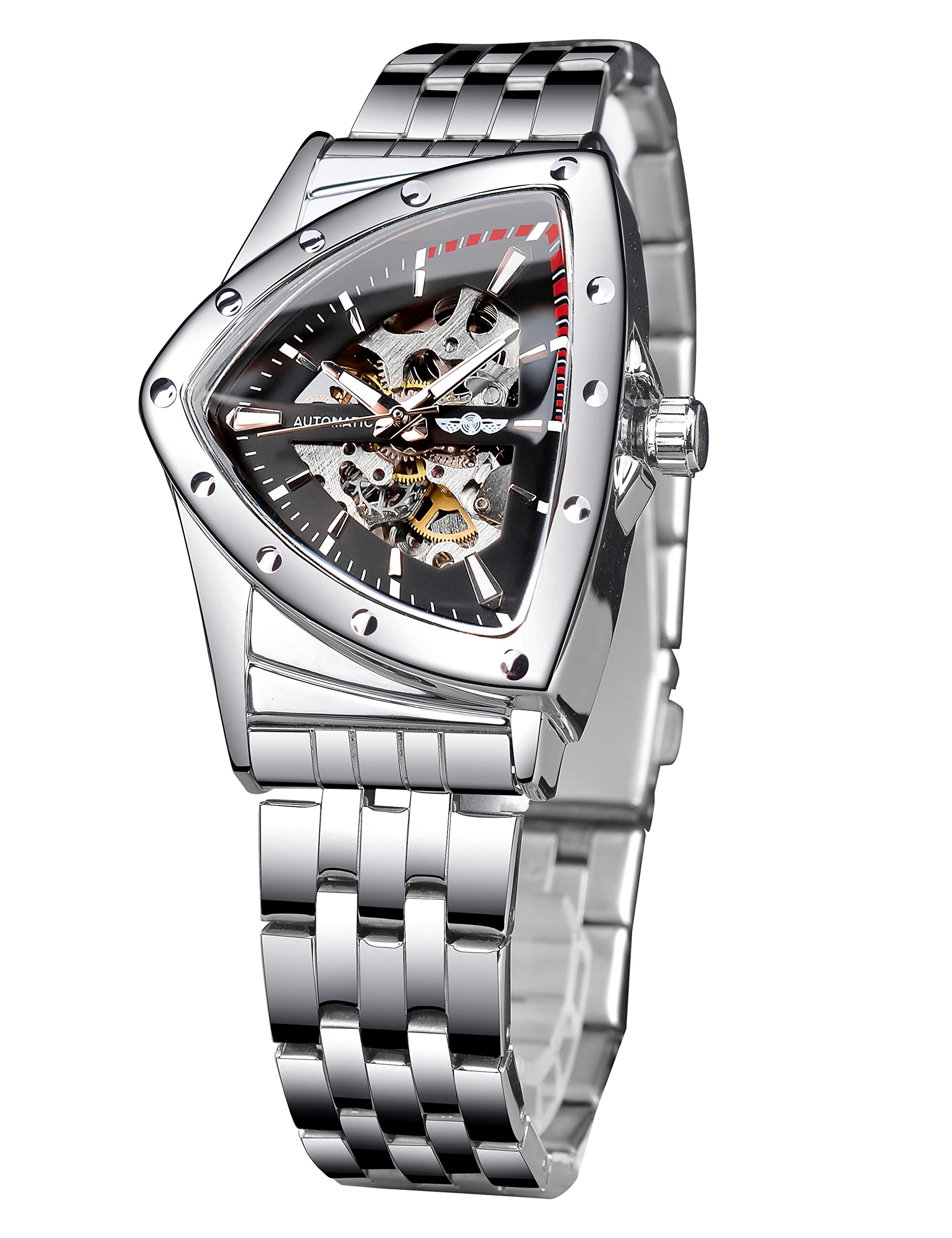 FORSINING Men's Automatic Skeleton Watch – Triangular Dial