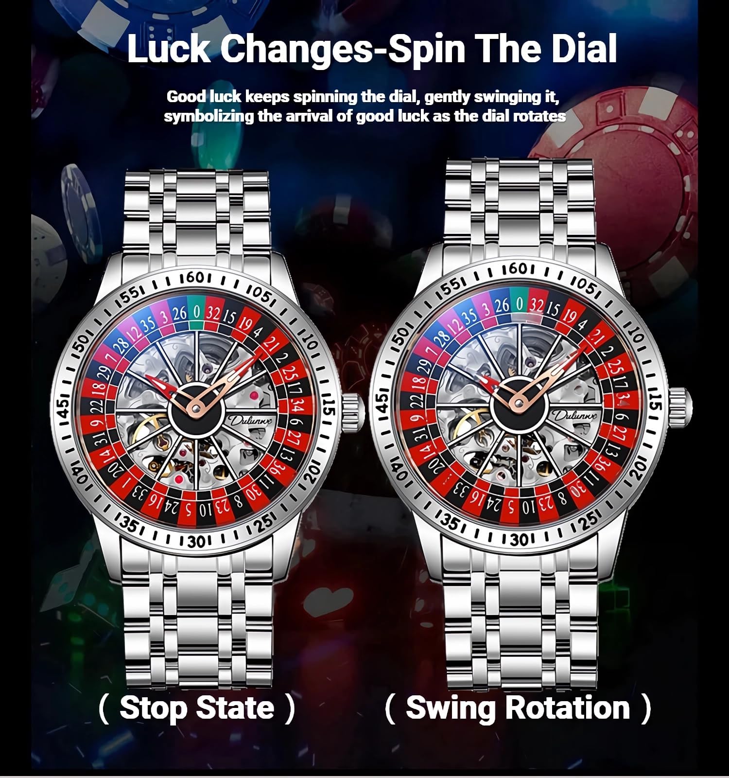 Men's Roulette Dial Automatic Mechanical Watch