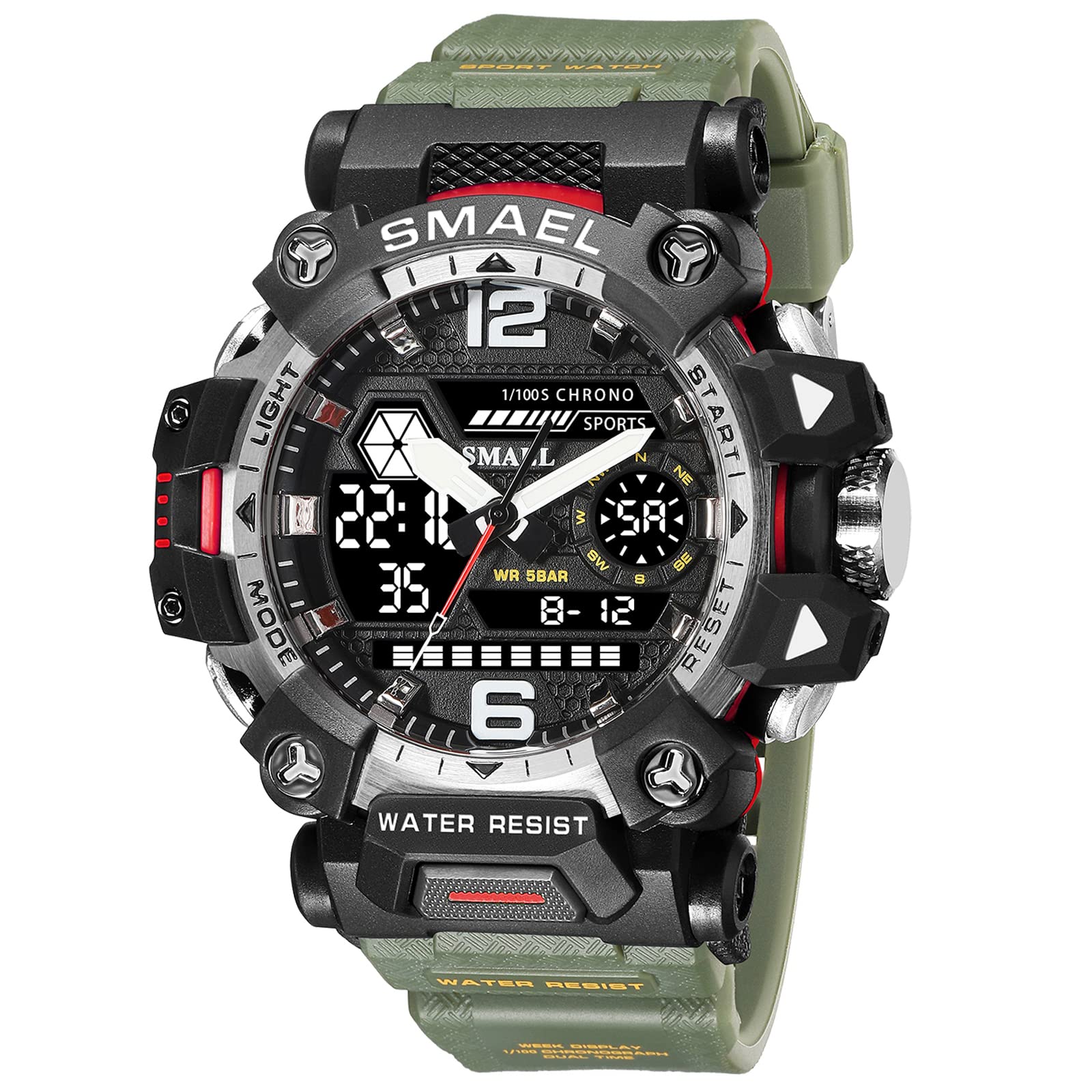 SMAEL Men's Analogue-Digital Military Sports Watch