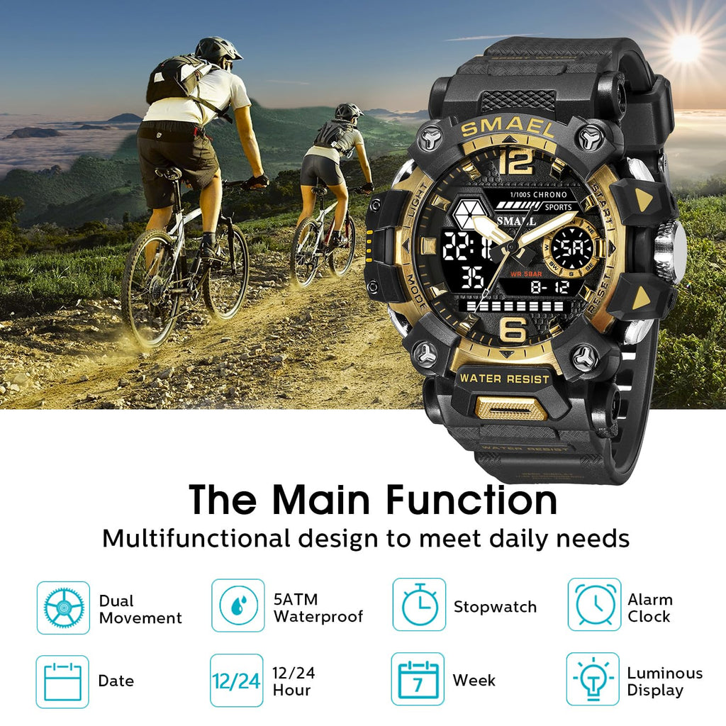 SMAEL Men's Analogue-Digital Military Sports Watch