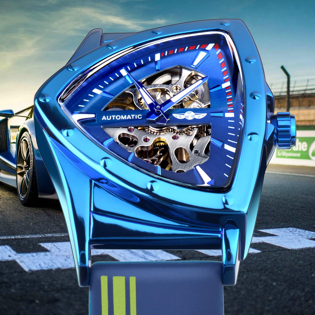 FORSINING Men's Automatic Skeleton Watch – Triangular Dial