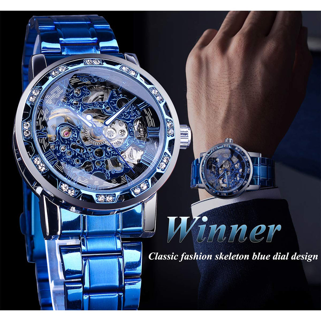 FORSINING Men's Manual-Wind Skeleton Watch – Floral Dial