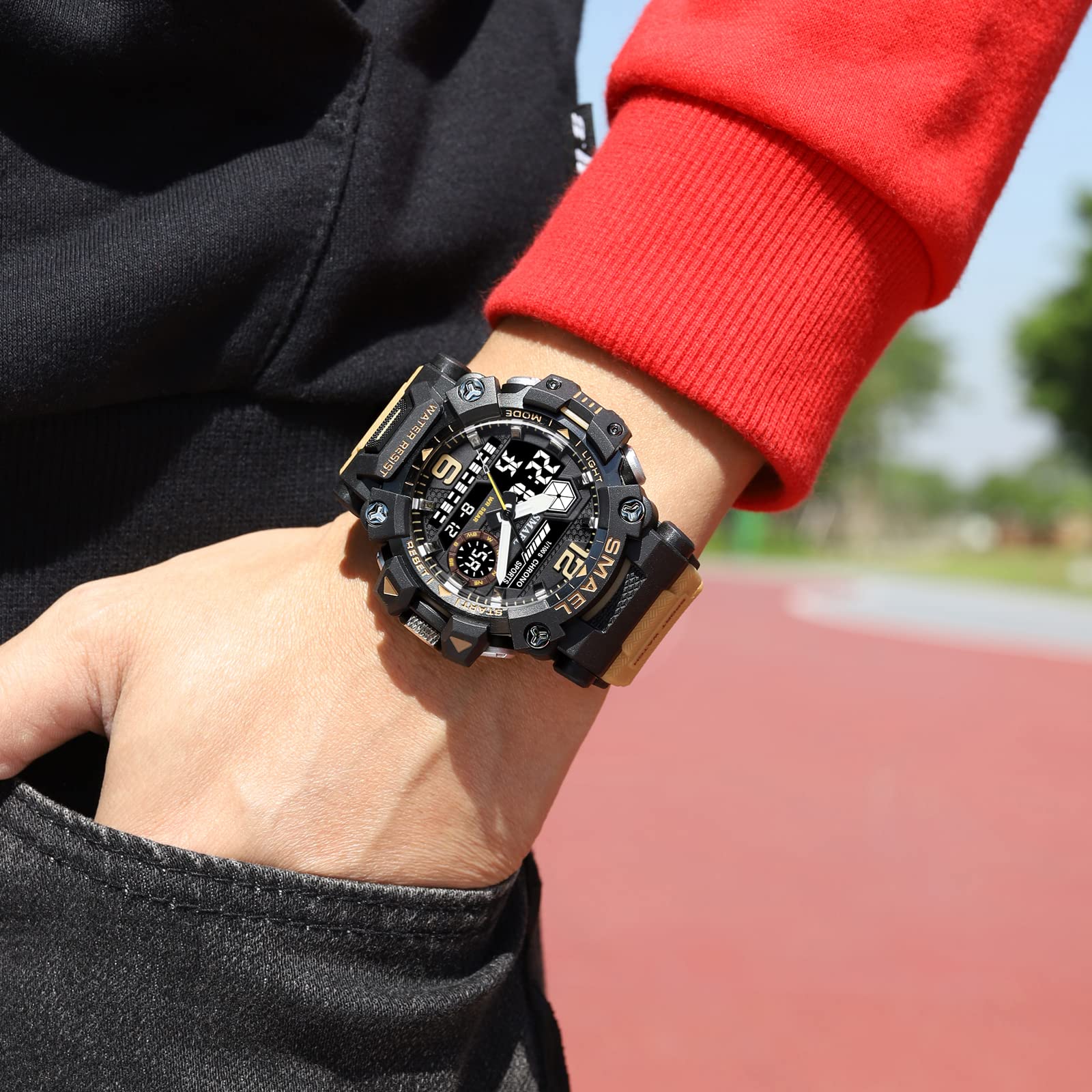 SMAEL Men's Analogue-Digital Military Sports Watch