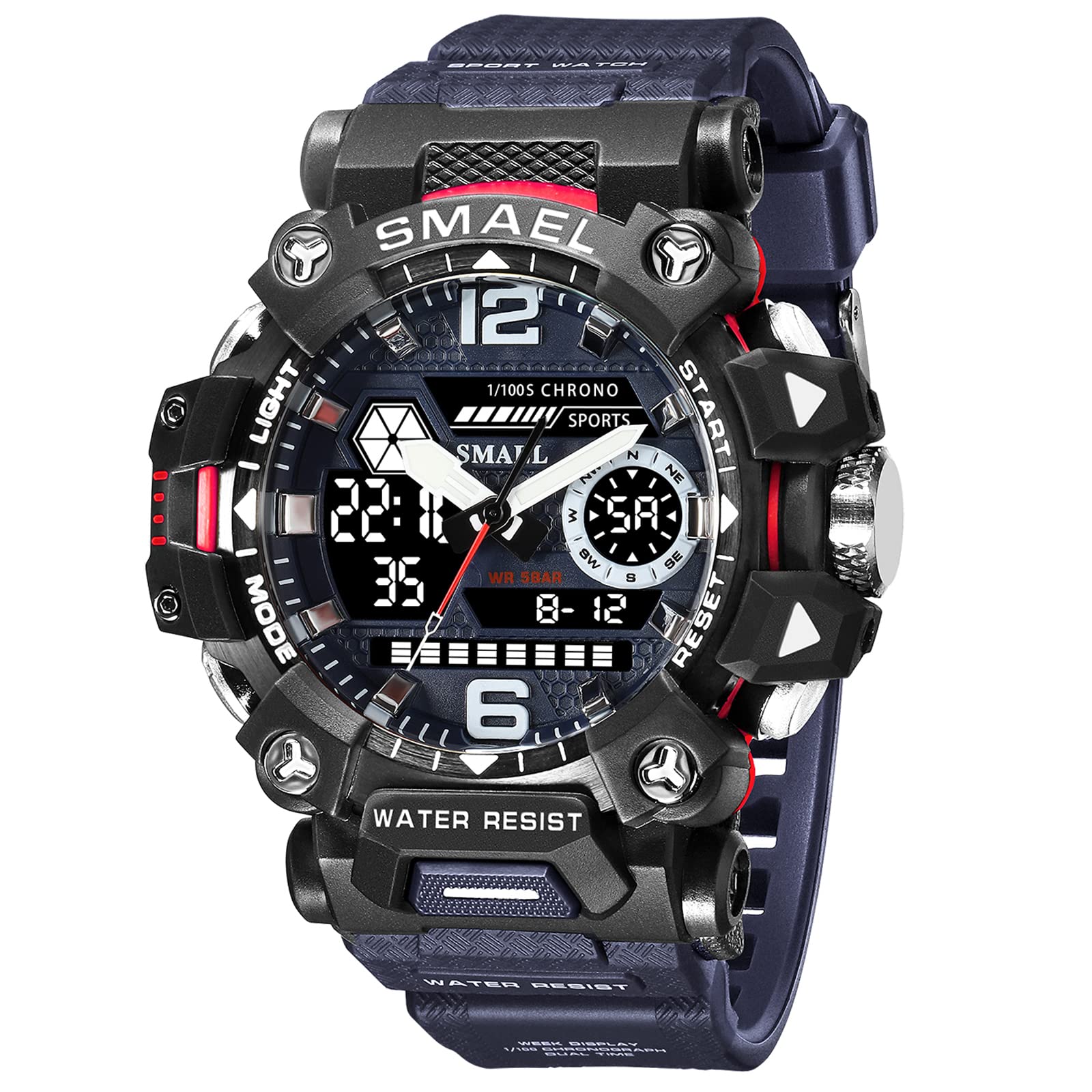SMAEL Men's Analogue-Digital Military Sports Watch