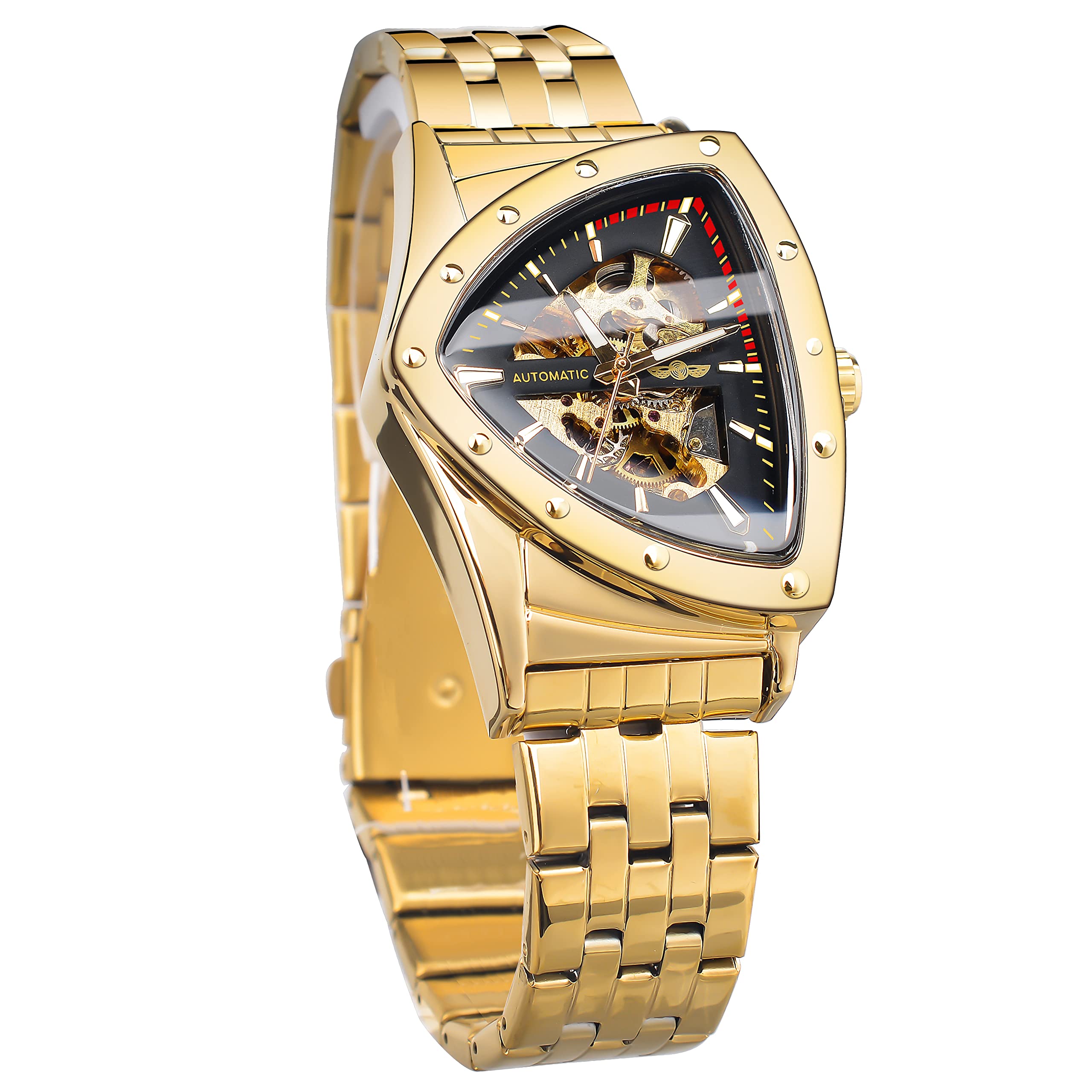 FORSINING Men's Automatic Skeleton Watch – Triangular Dial