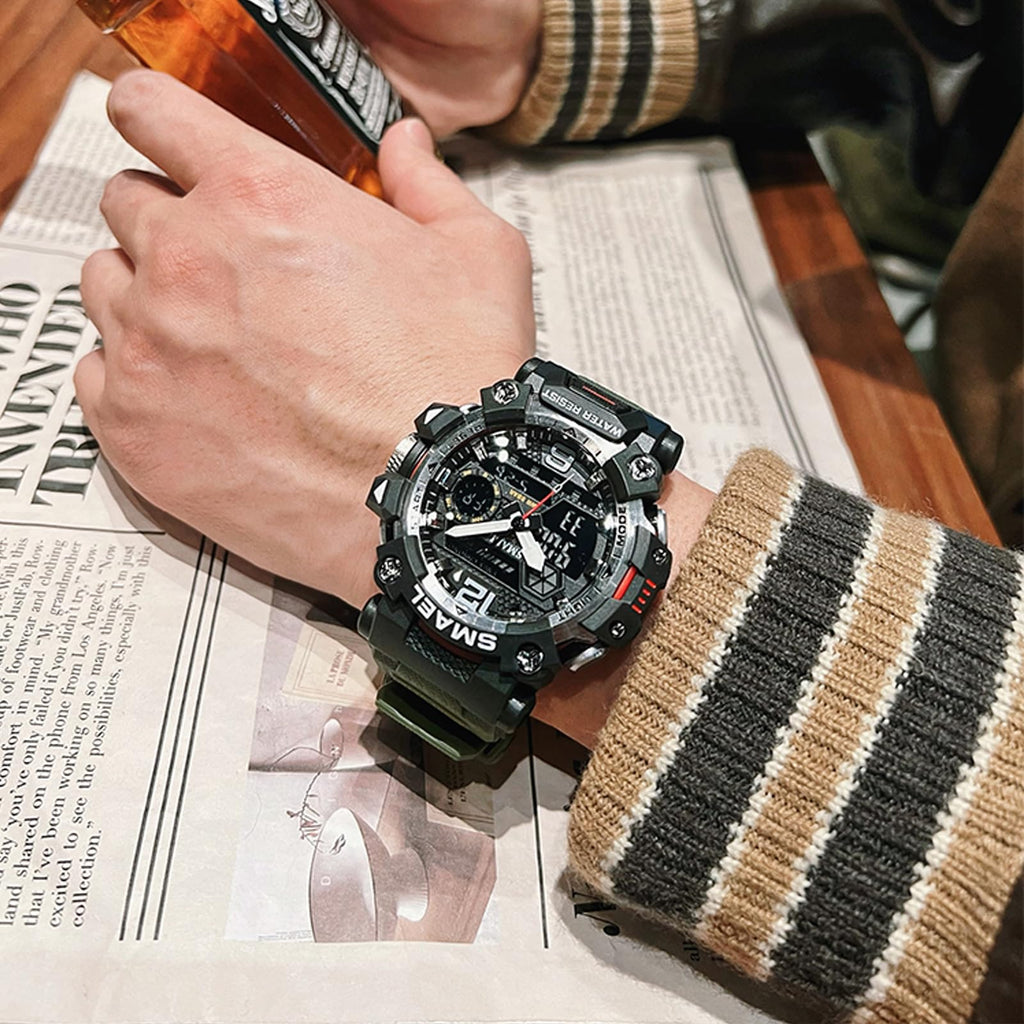 SMAEL Men's Analogue-Digital Military Sports Watch