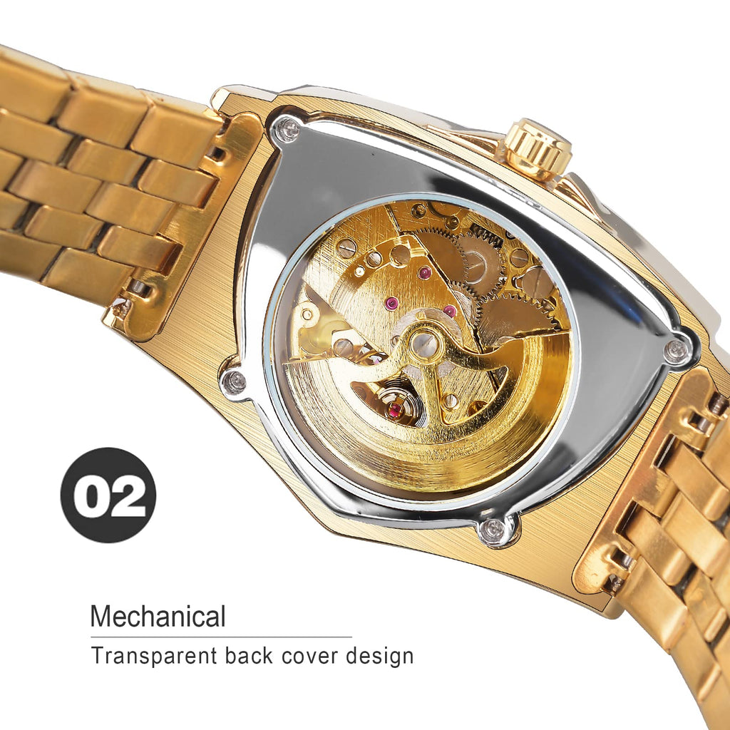 FORSINING Men's Automatic Skeleton Watch – Triangular Dial