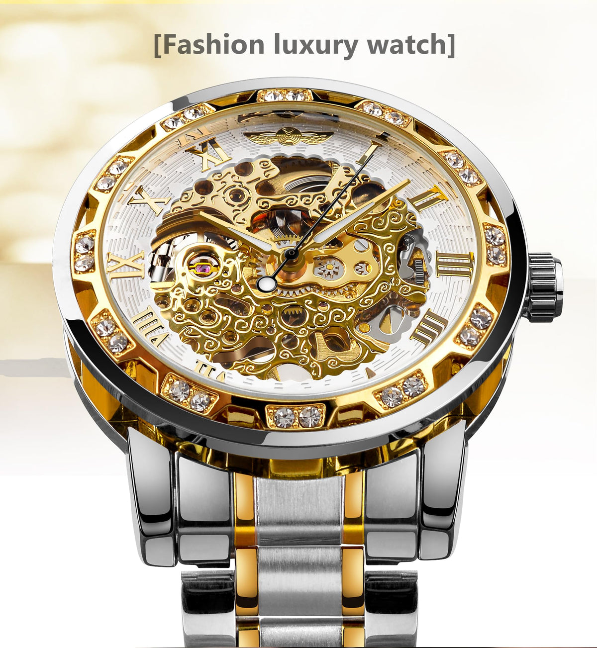 FORSINING Men's Manual-Wind Skeleton Watch – Floral Dial